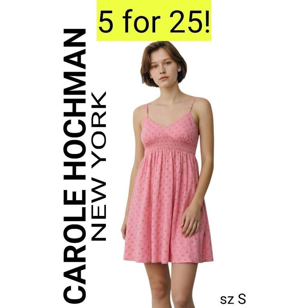 Carole Hochman New York Pink Floral Soft Comfortable Sleeping Gown Pajamas